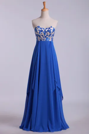 2024 Prom Dresses Seetheart Princess With Embroidery Floor Length Chiffon