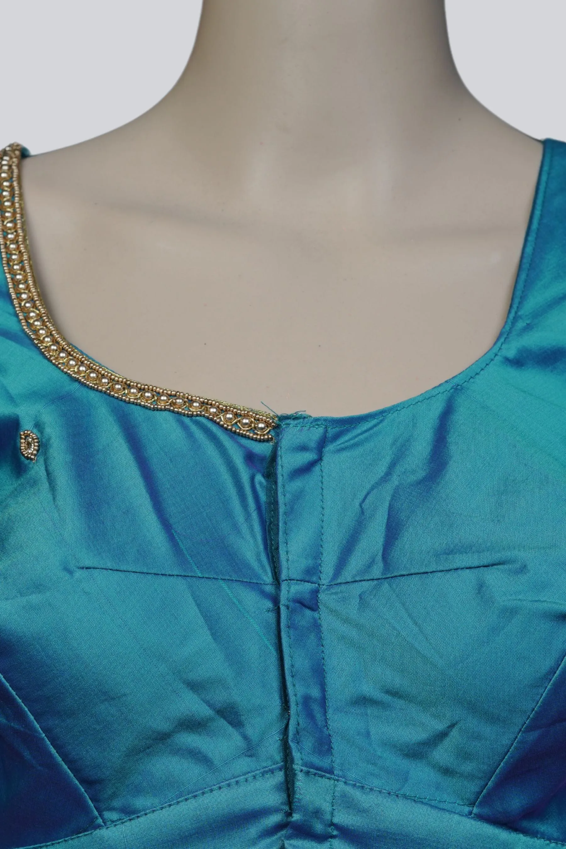 Aari Work Blouse in Stunning Blue - Exquisite Craftsmanship |JCSFashions