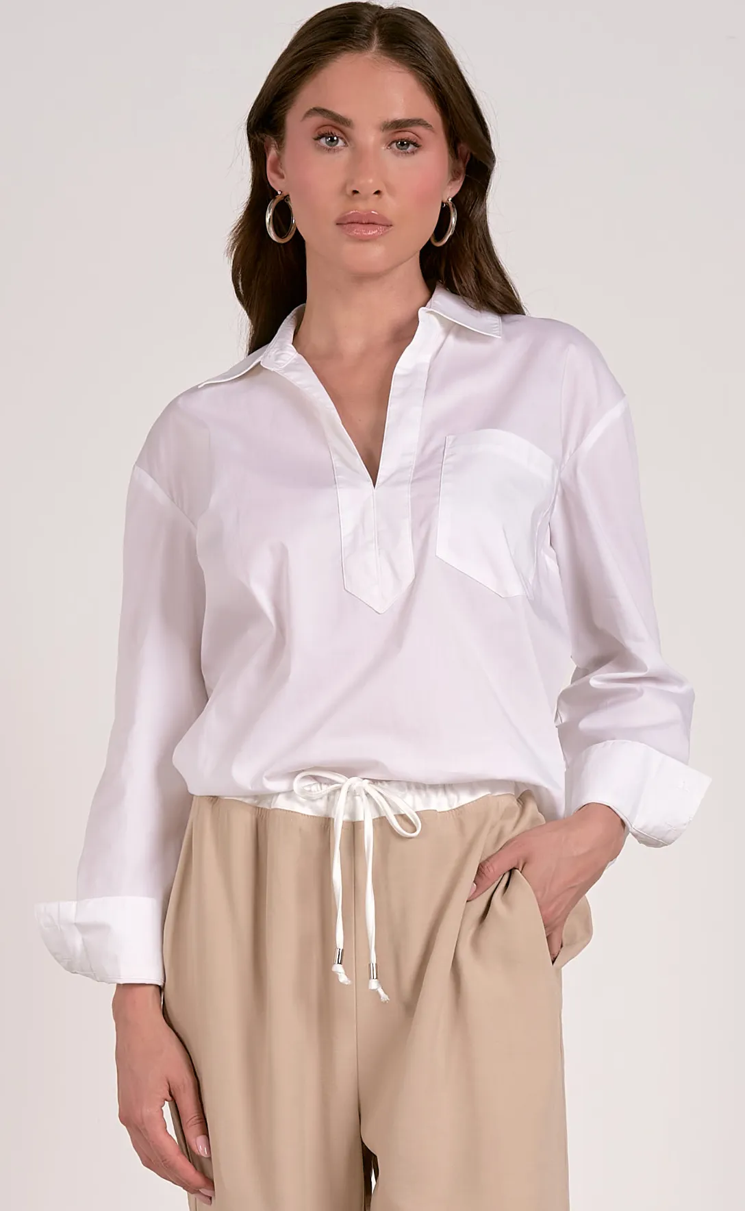 Abby Long sleeve Collared Top