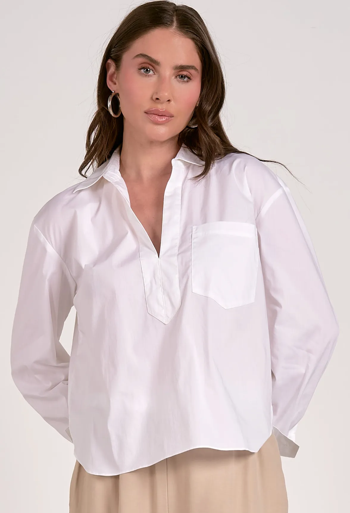 Abby Long sleeve Collared Top