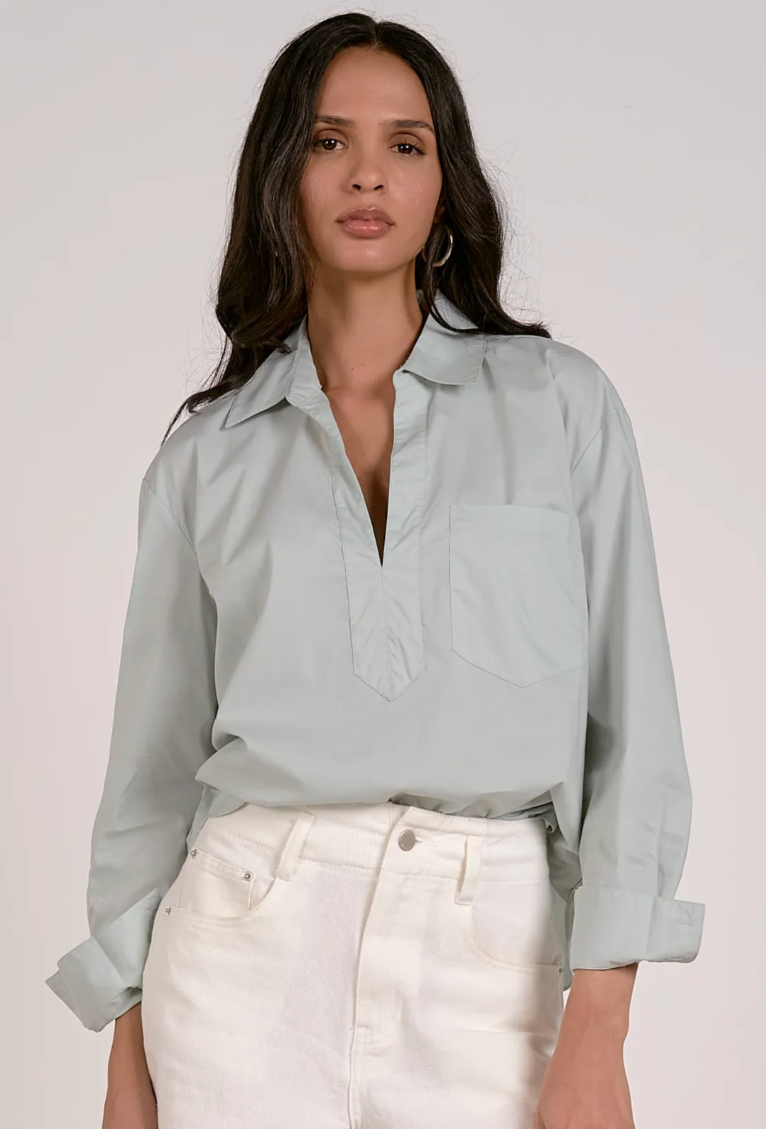 Abby Long sleeve Collared Top
