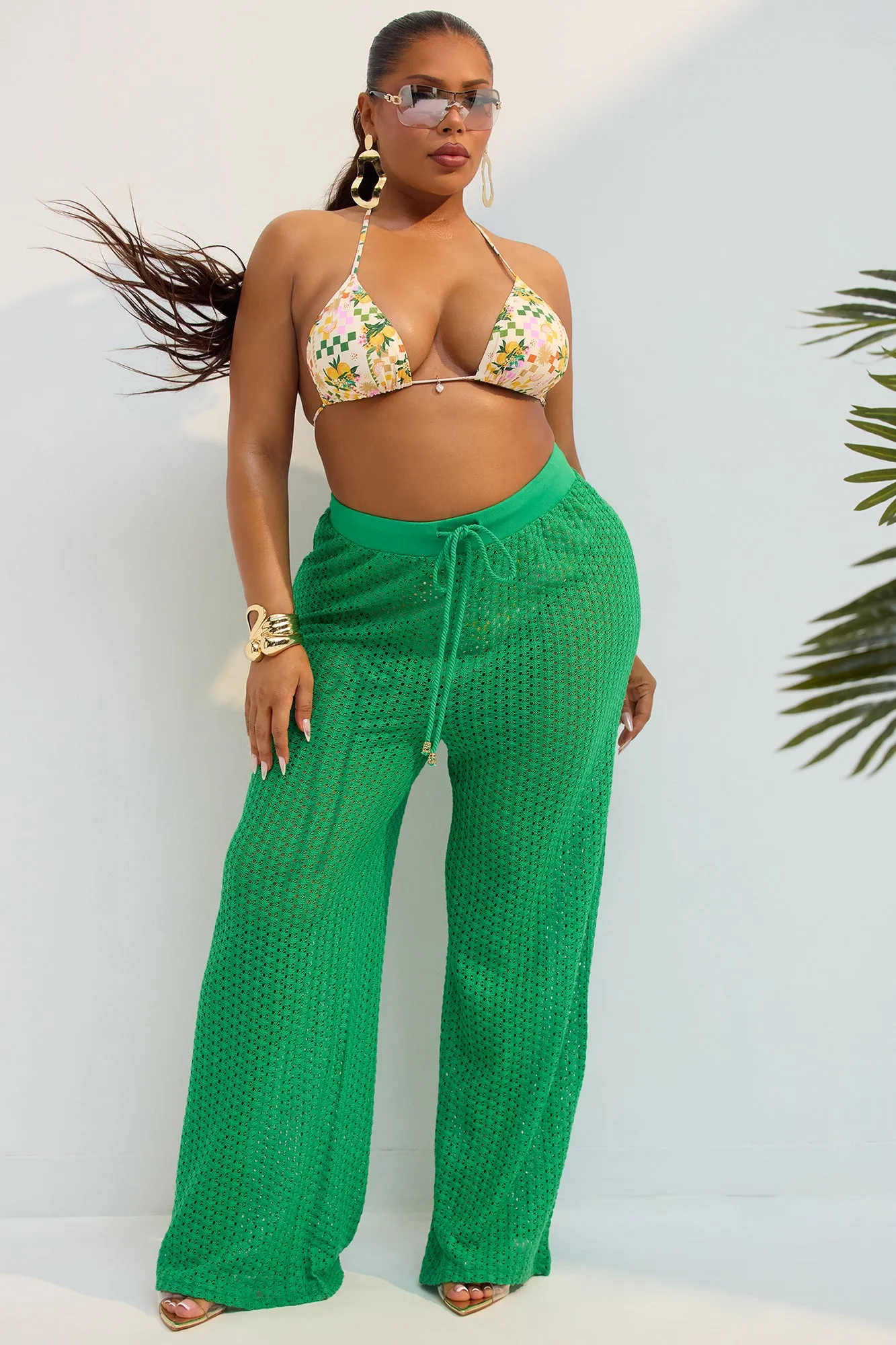 Abby Swim Cover Up Pants - Kelly Green