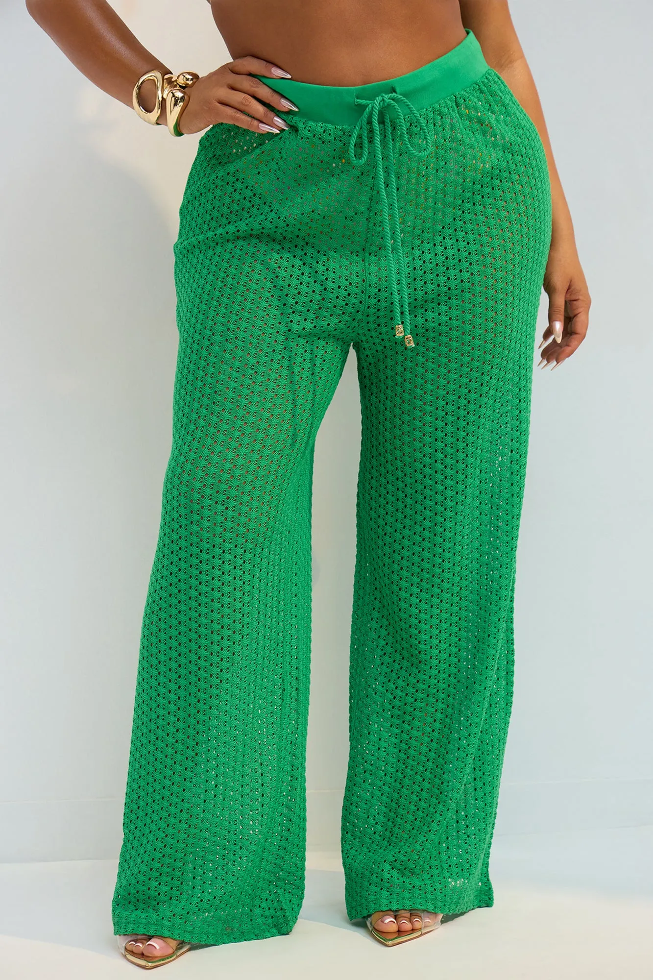 Abby Swim Cover Up Pants - Kelly Green