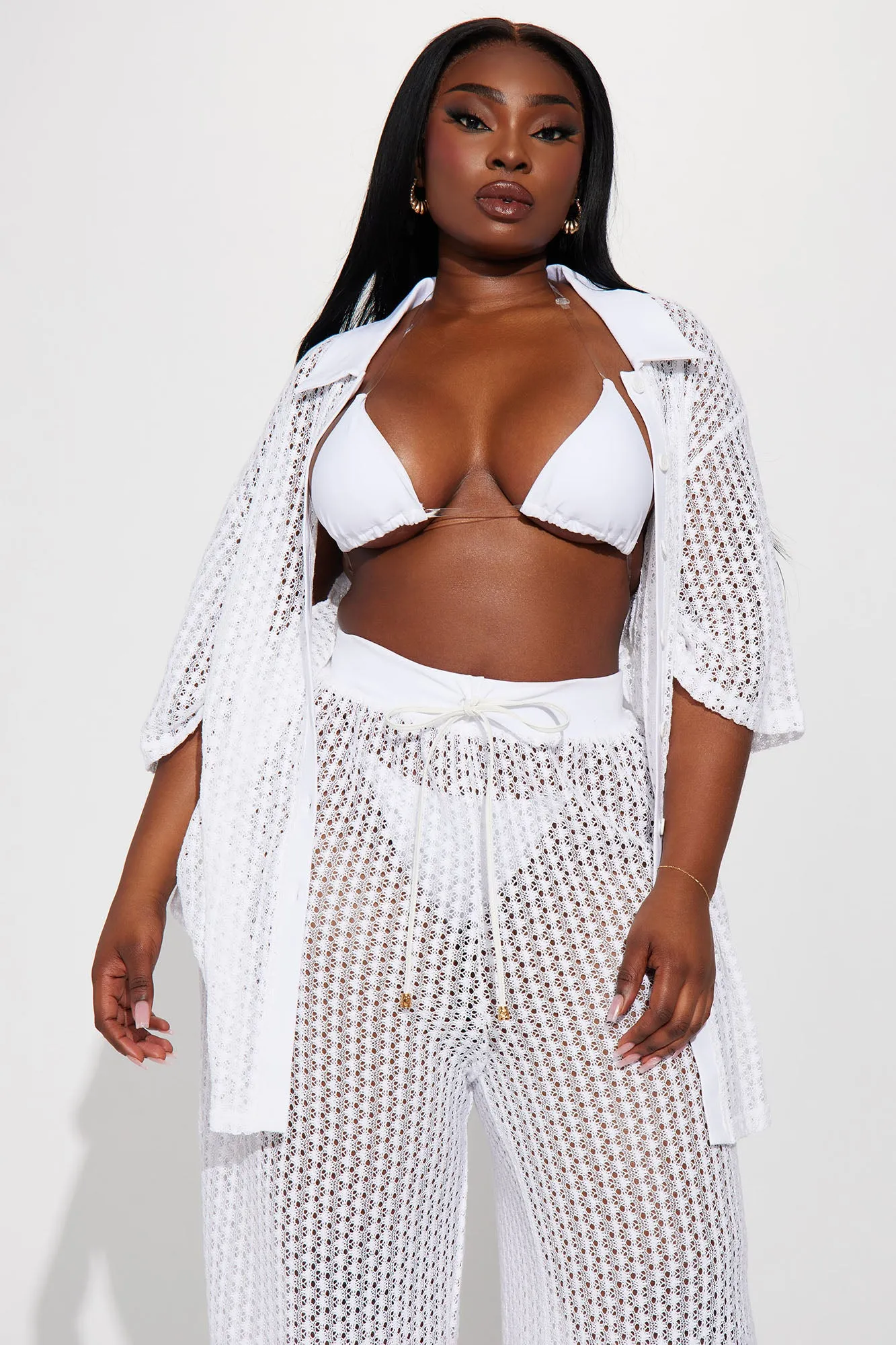 Abby Swim Cover Up Pants - White