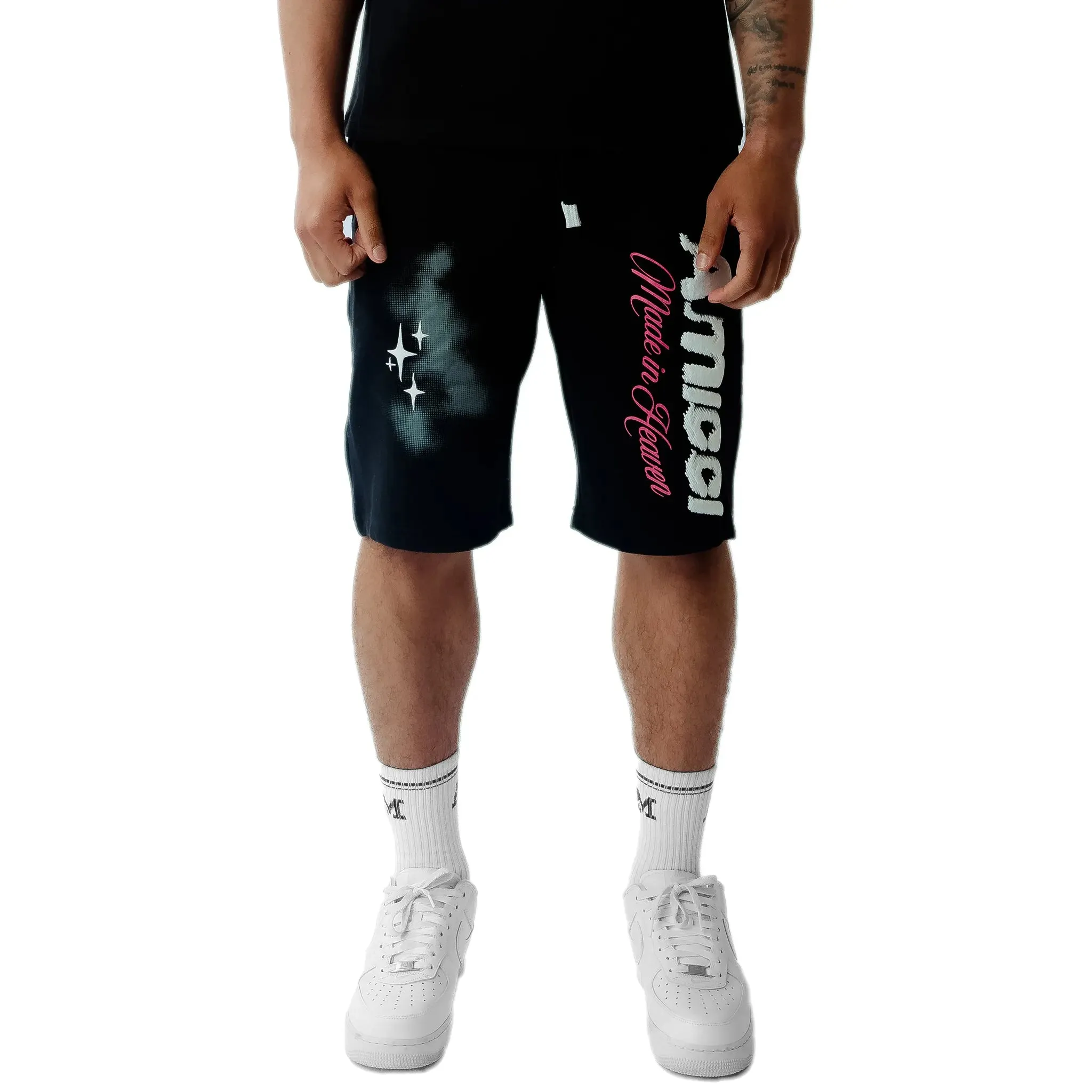 Amicci Angeli Graphic Black Shorts