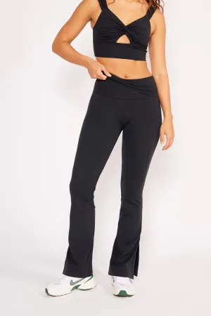 Angel Fold Twist Flare Pants • Black