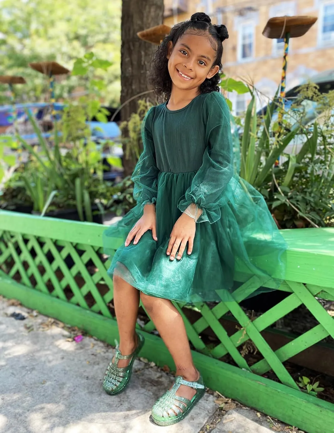 Arshiner Toddler Girls Dresses Long Sleeve Sequin Tulle Dress Party Tutu Dress