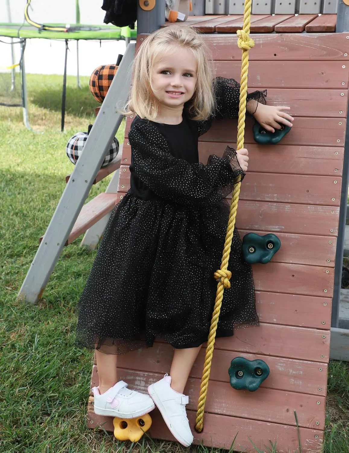 Arshiner Toddler Girls Dresses Long Sleeve Sequin Tulle Dress Party Tutu Dress