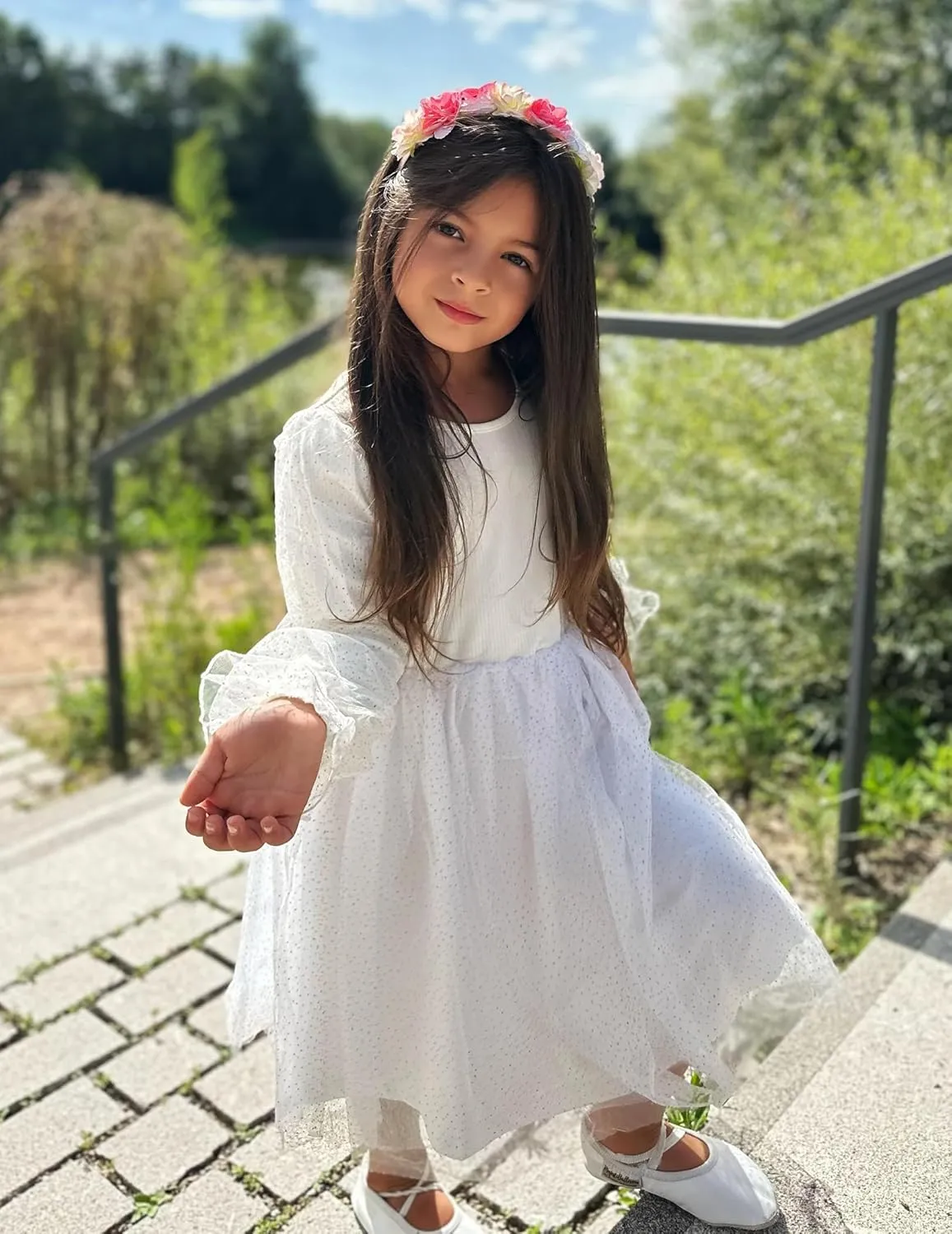 Arshiner Toddler Girls Dresses Long Sleeve Sequin Tulle Dress Party Tutu Dress