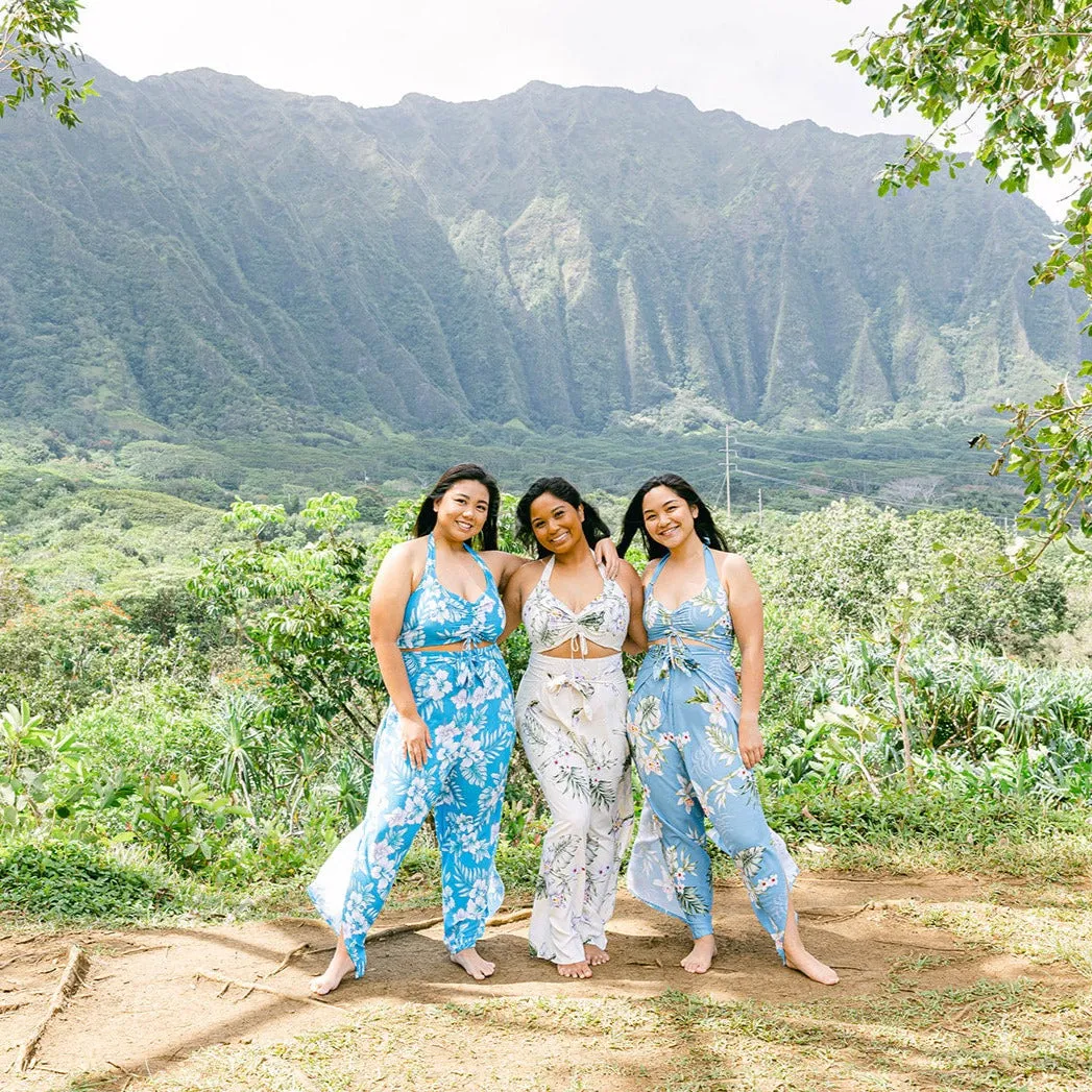 Bamboo Orchid Wrap Pants and Top Set, Made in Hawaii