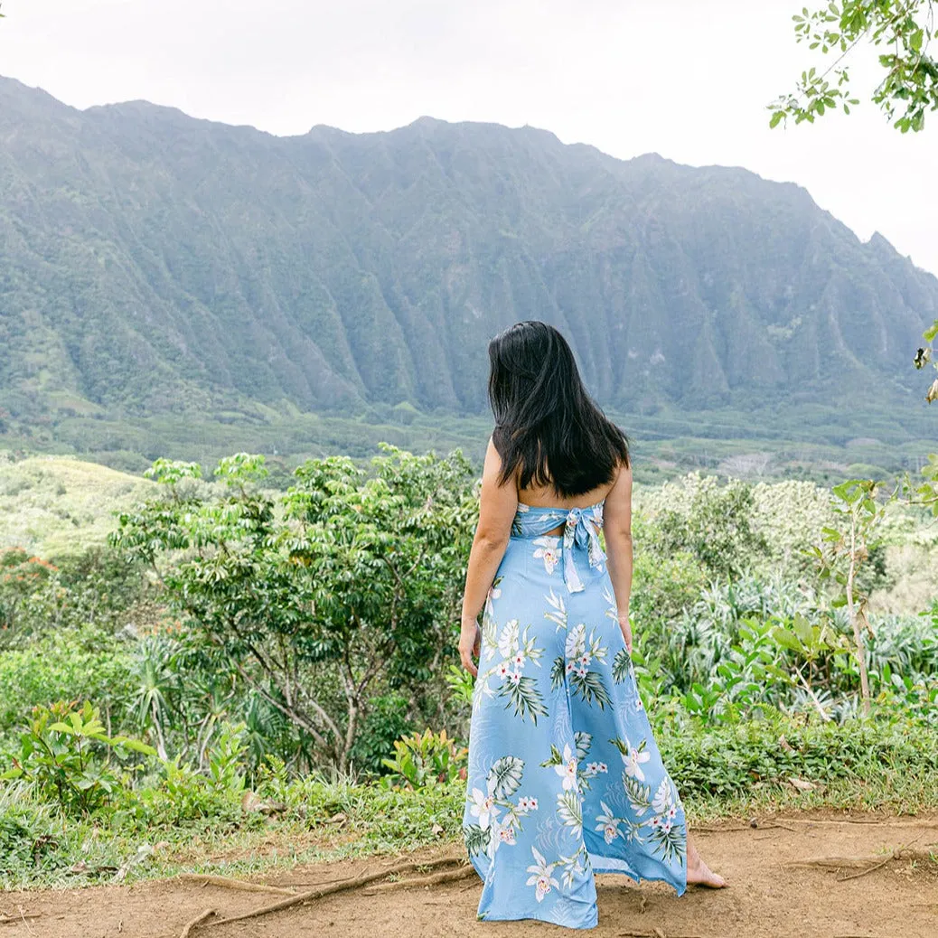 Bamboo Orchid Wrap Pants and Top Set, Made in Hawaii