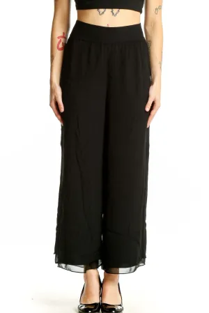 Black Wide-Leg Flowy Pants