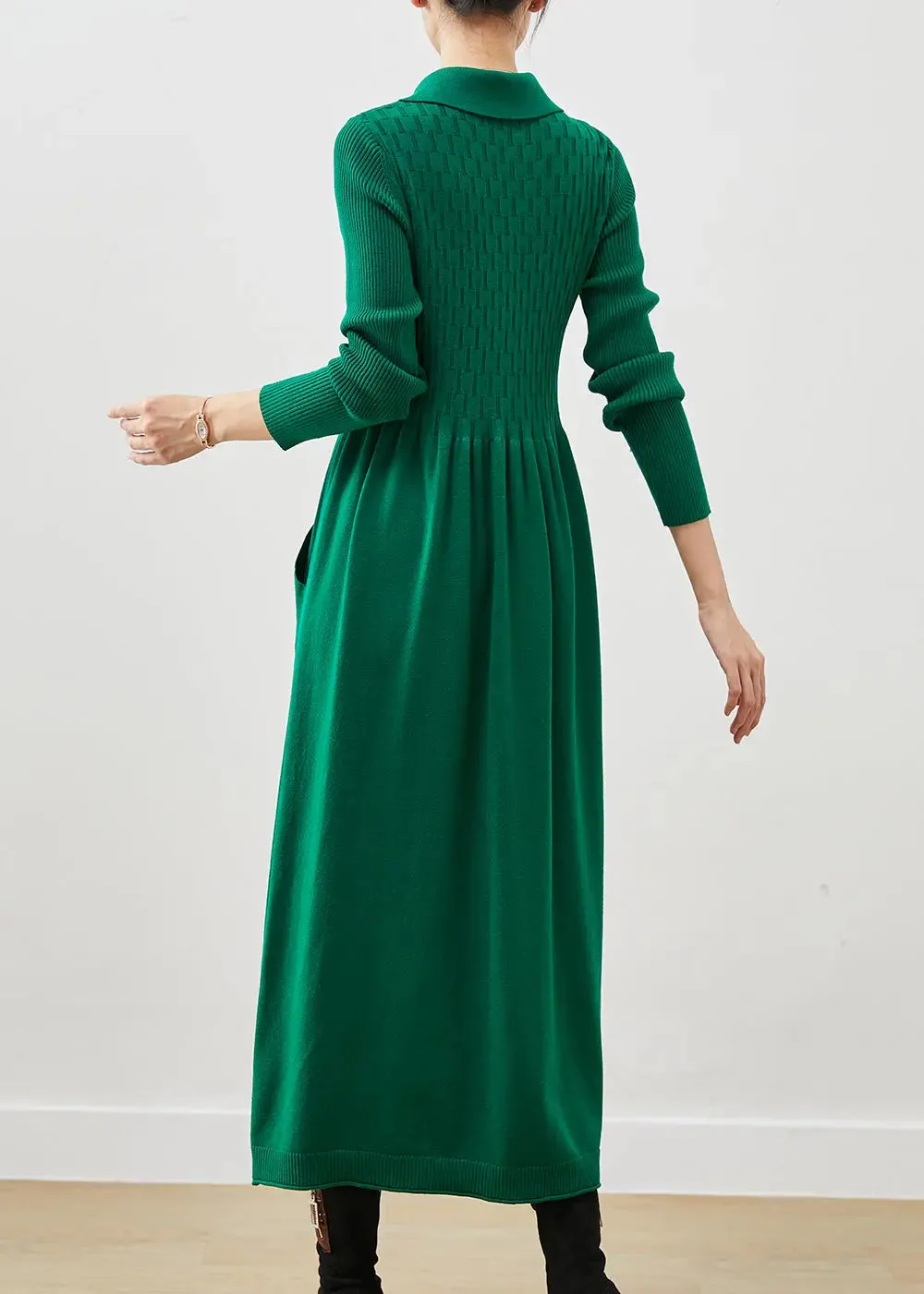 Blackish Lace Up Knit A Line Dresses