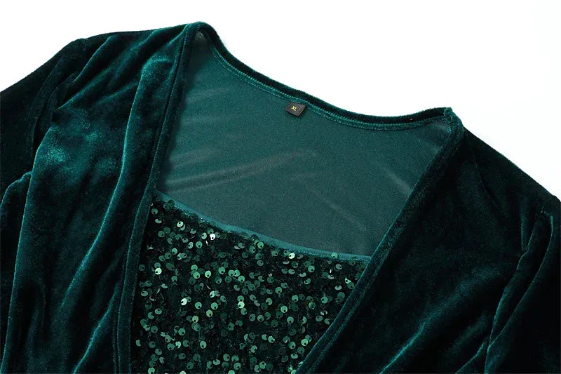 Blouse Women's Wine Red Dark Green Purple Solid / Plain Color Patchwork Sequin Daily Indoor Outdoor Classic U Neck Regular Fit S