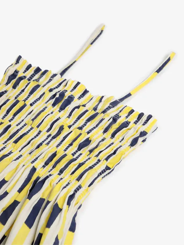Brush Strokes Gathered Bustier Dress