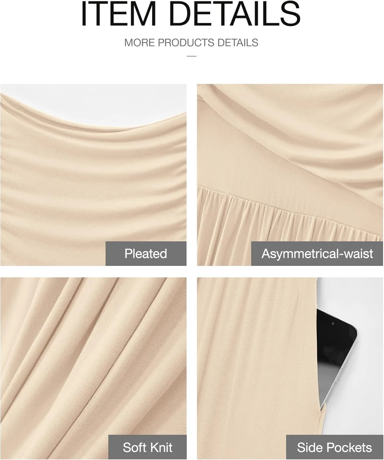 BTFBM Women Casual Dress 2025 Summer Sleeveless Ruched Maxi Dresses Boat Neck High Waist Lightweight Tank Dress Pockets