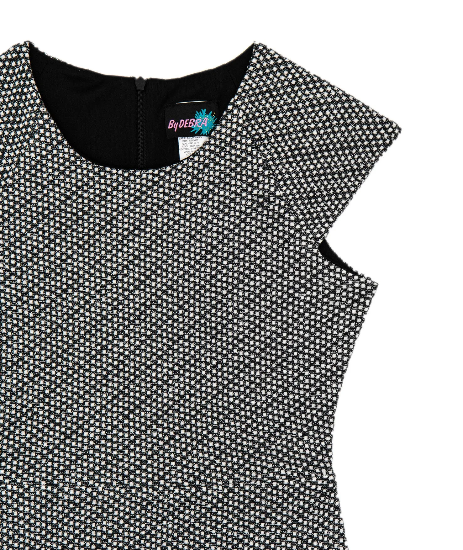 By Debra Girls Kate Black/White Slanted Ruffle Dress