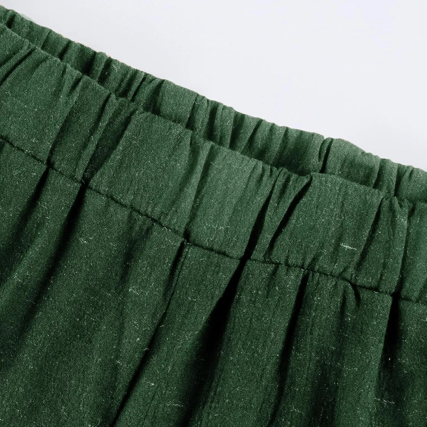 Capri Pants for Women Linen Bermuda Shorts Summer Drawstring Elastic Pant Lightweight Beach Shorts Straight Leg Trouser