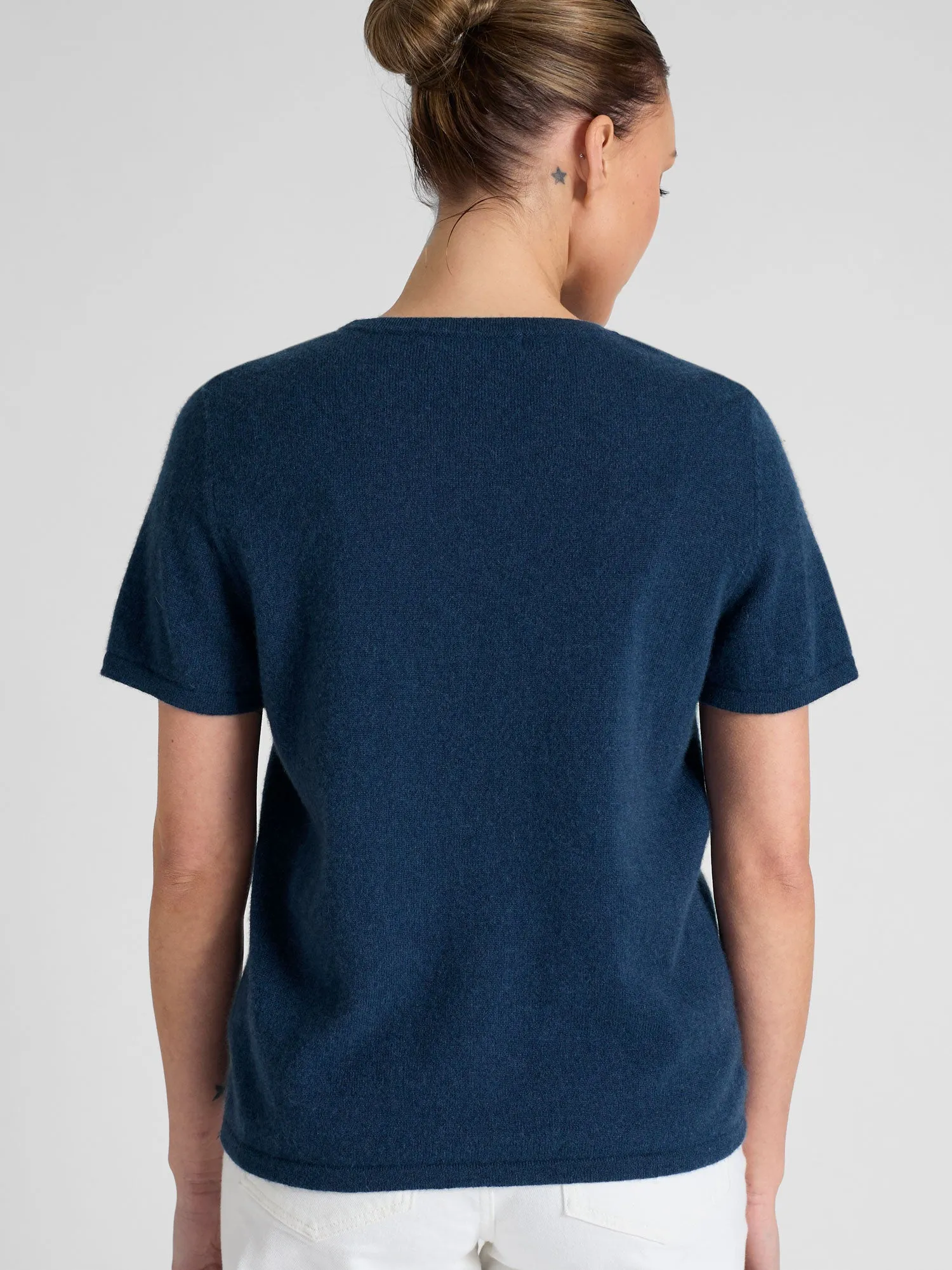 Cashmere T-shirt "Fresh" - mountain blue
