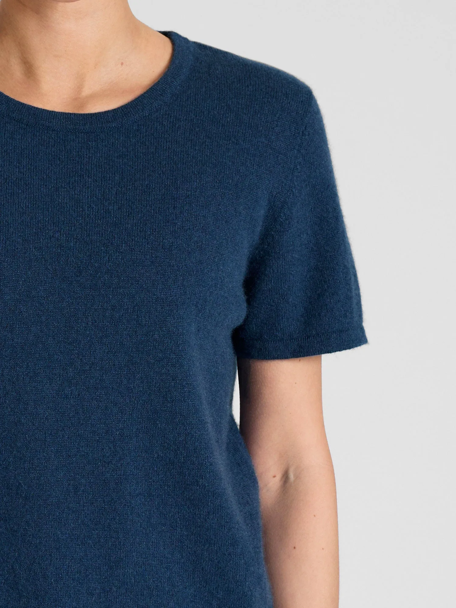 Cashmere T-shirt "Fresh" - mountain blue