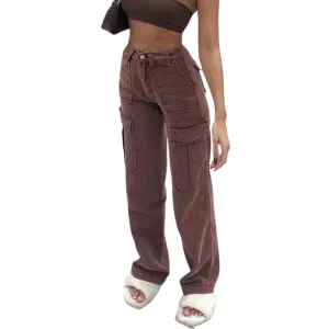 Casual High Waisted Women's Jeans Loose Straight Pants