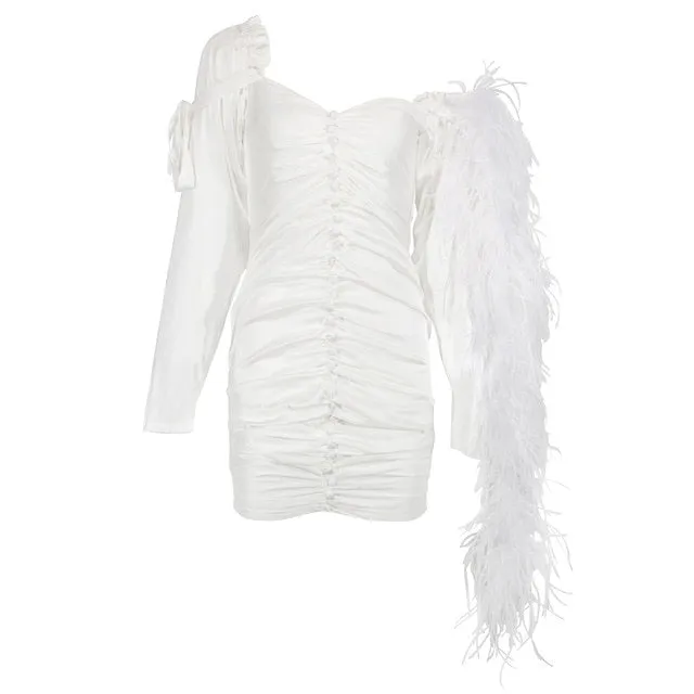 Chic Silk Feather Dress