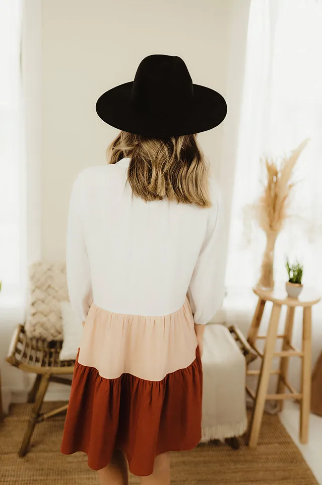 Colorblock Button Dress
