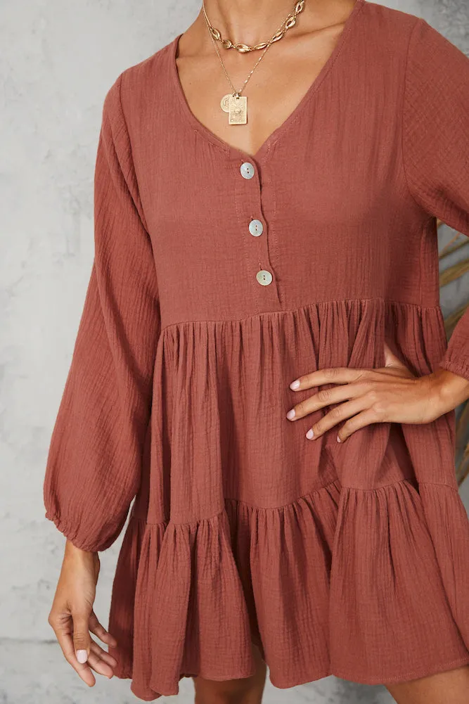 Comfortable Silence Dress Brown