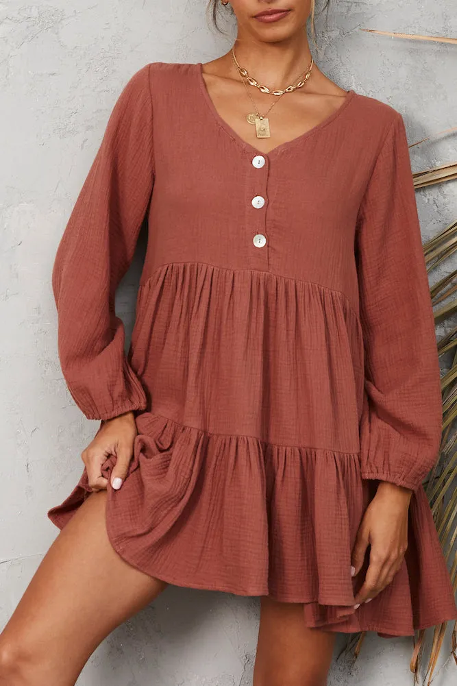 Comfortable Silence Dress Brown