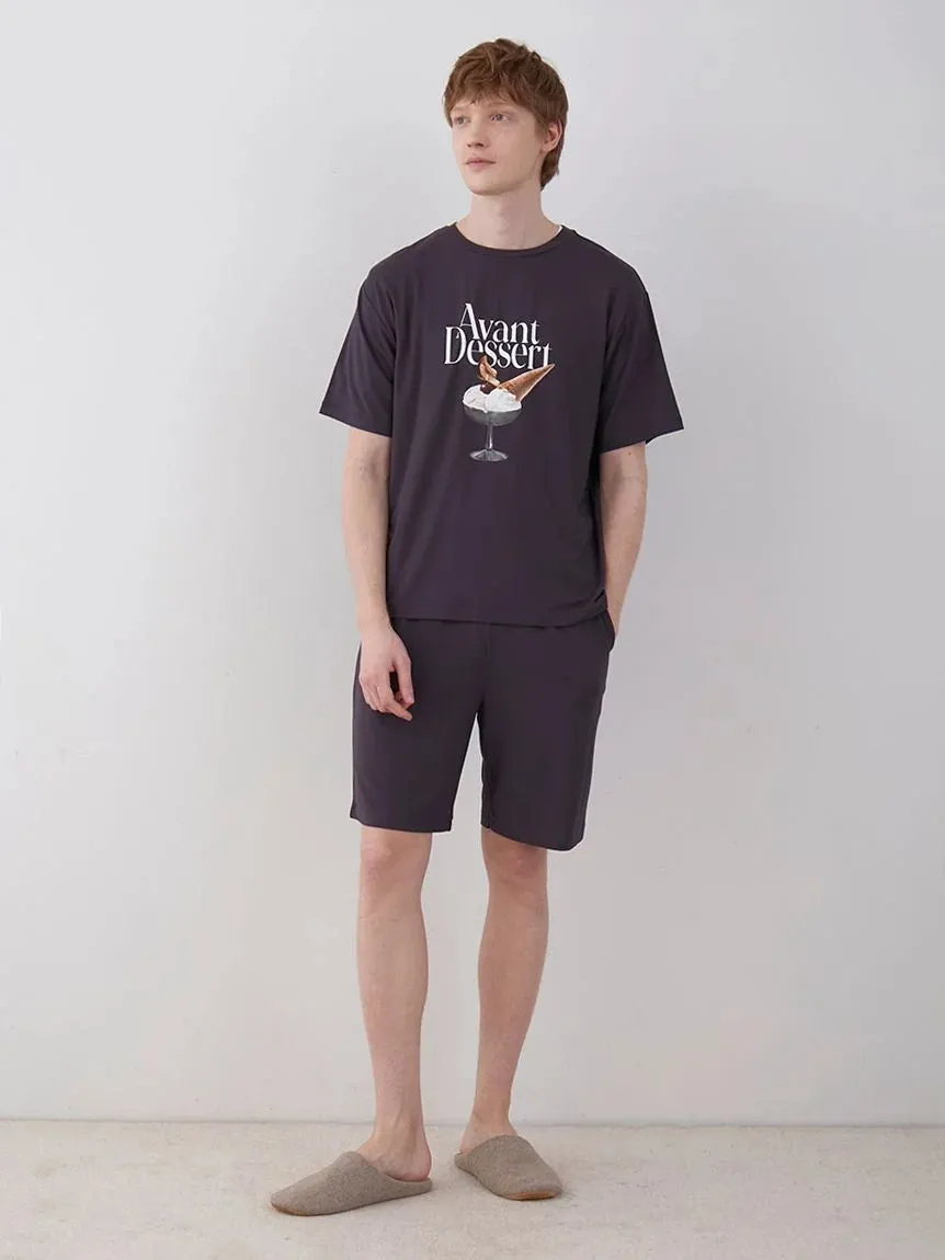 COOL MEN'S Rayon Logo Pajama Shorts
