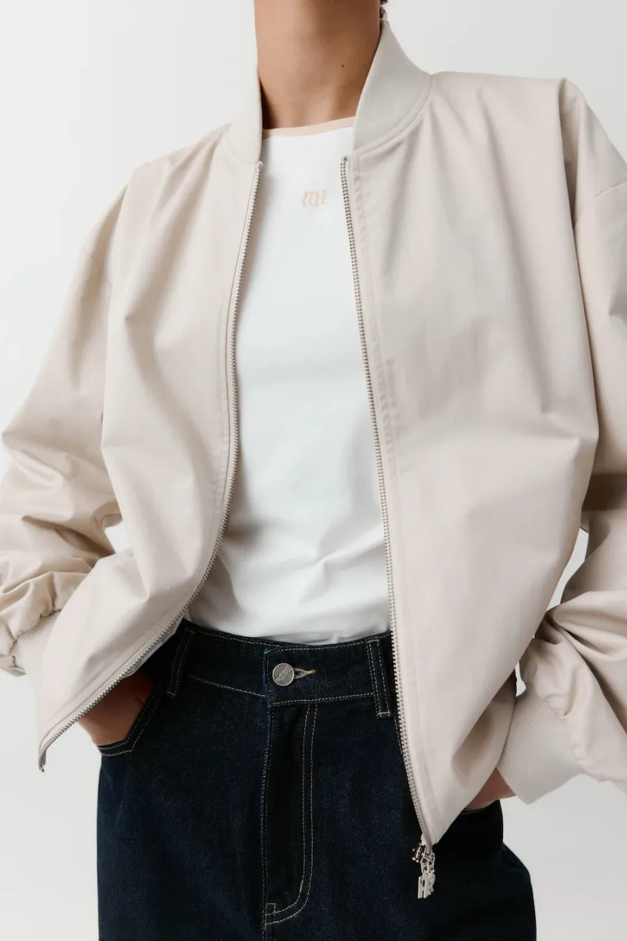 Cotton Vest White/ Taupe