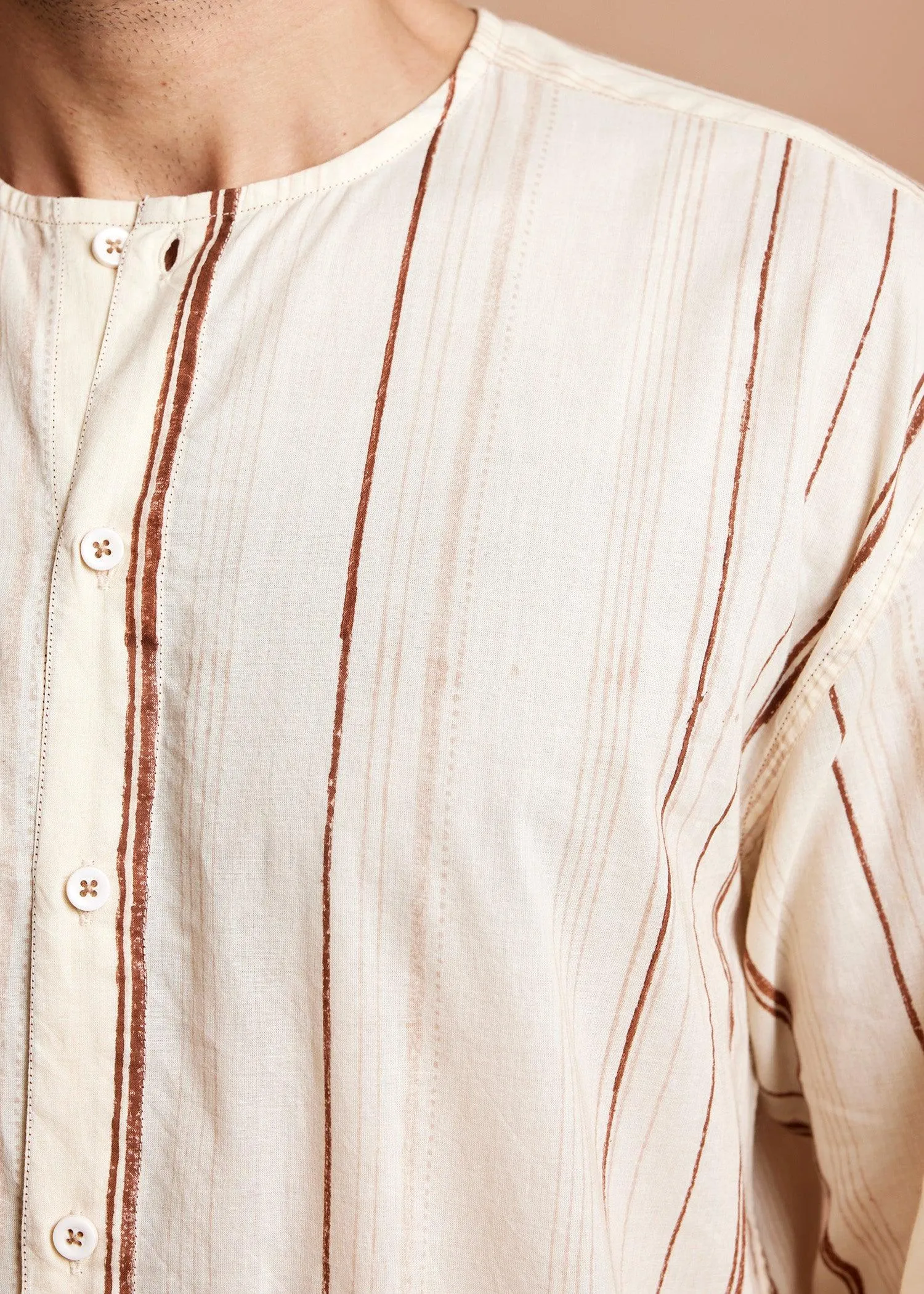 Creme Regular Cotton Essential Baggy Half Sleeve Shirt