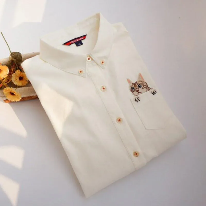 Cute and Stylish Women Blouse Kitten Cats