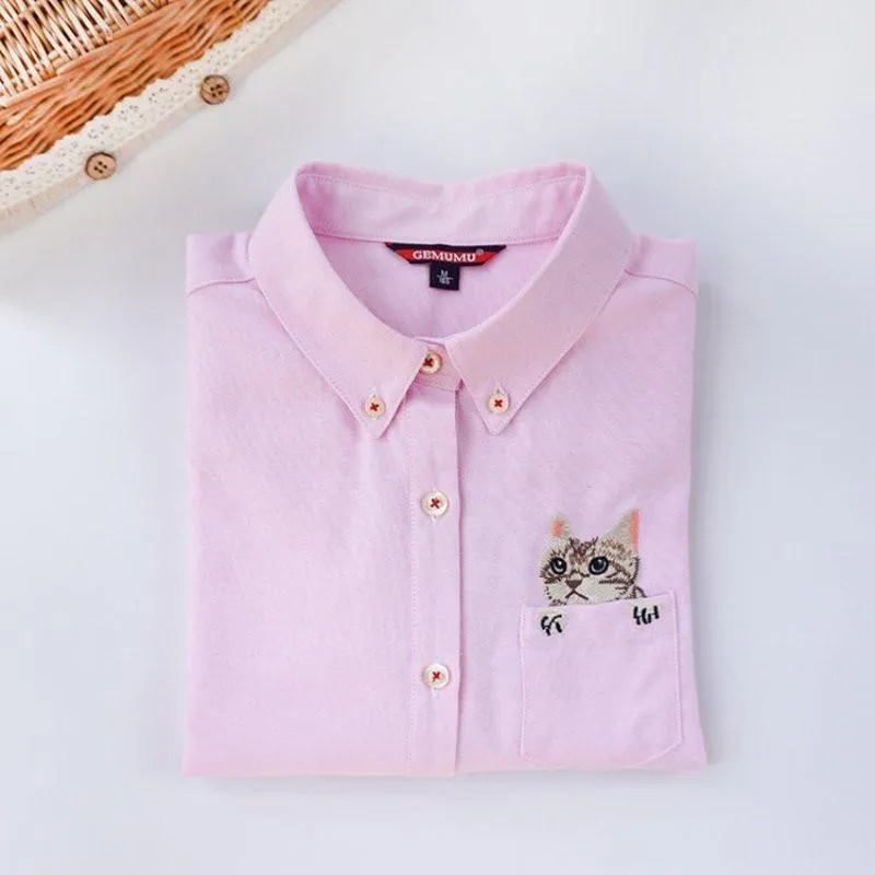 Cute and Stylish Women Blouse Kitten Cats