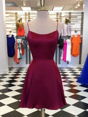 Cute Backless Burgundy Short Dresses Valeria Homecoming Dresses Chic Burgundy HH142