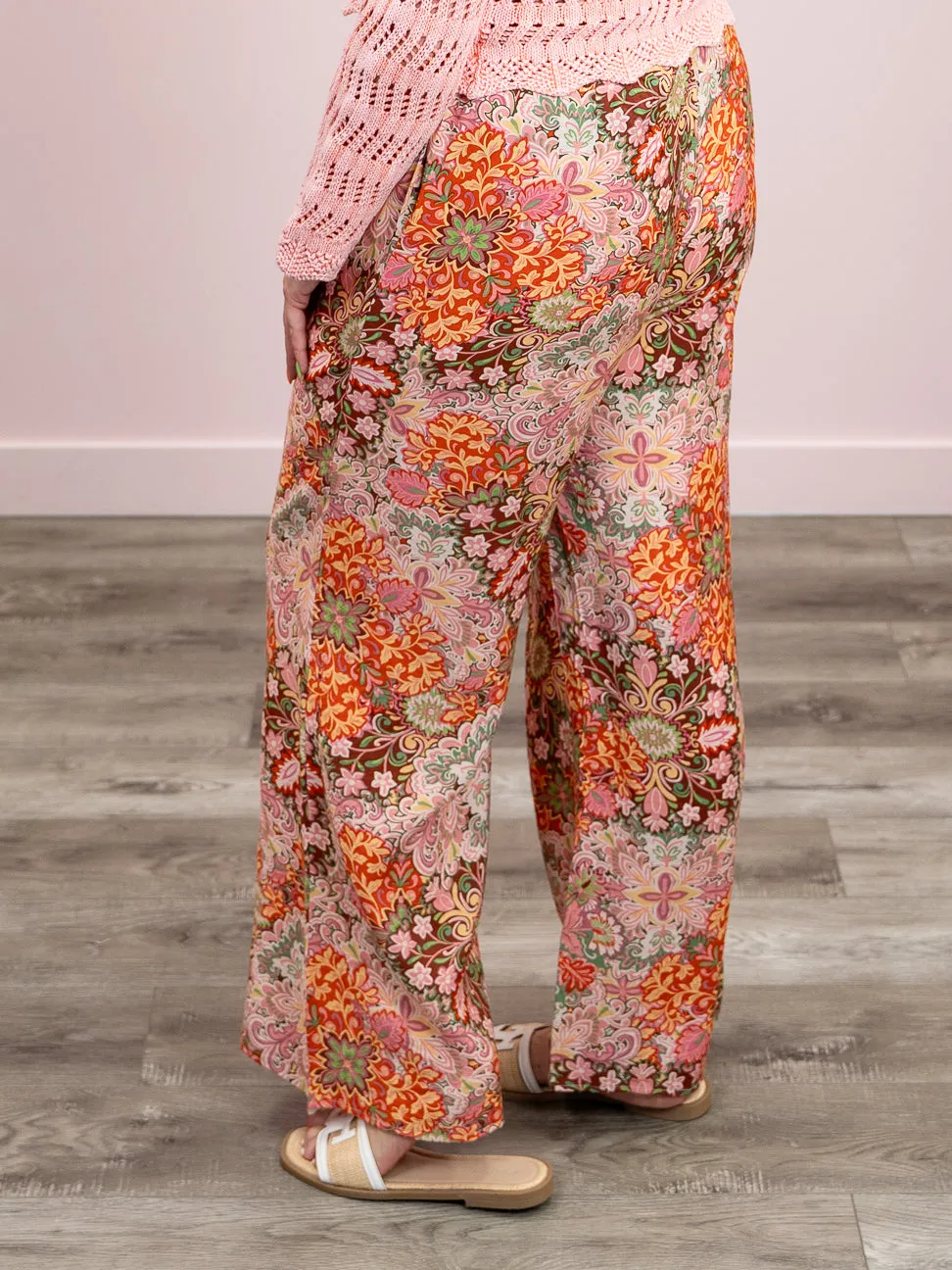 DEX | Easy Elegance Wide Leg Flowy Pant | Medallion Floral