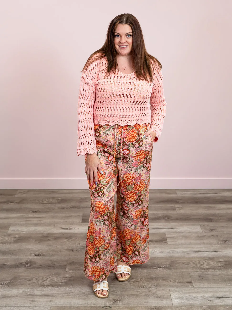 DEX | Easy Elegance Wide Leg Flowy Pant | Medallion Floral