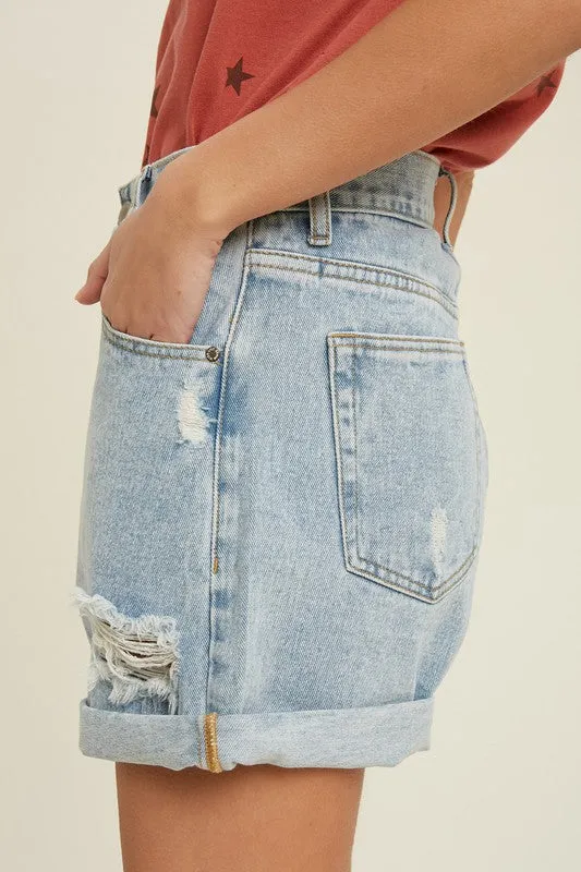 Distressed Mom Shorts