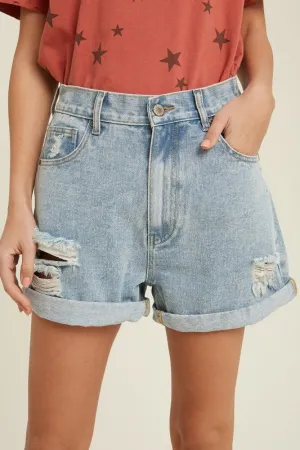 Distressed Mom Shorts