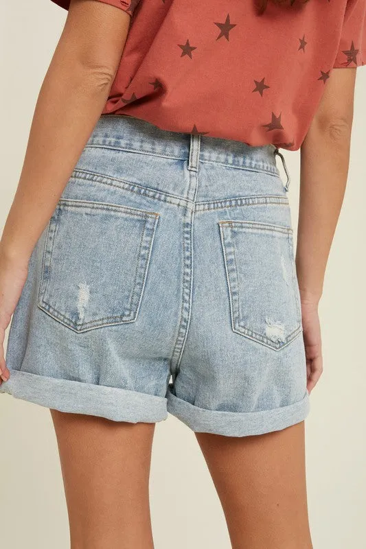 Distressed Mom Shorts