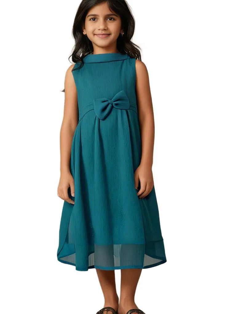 Faye Green Chiffon Pleated Dress