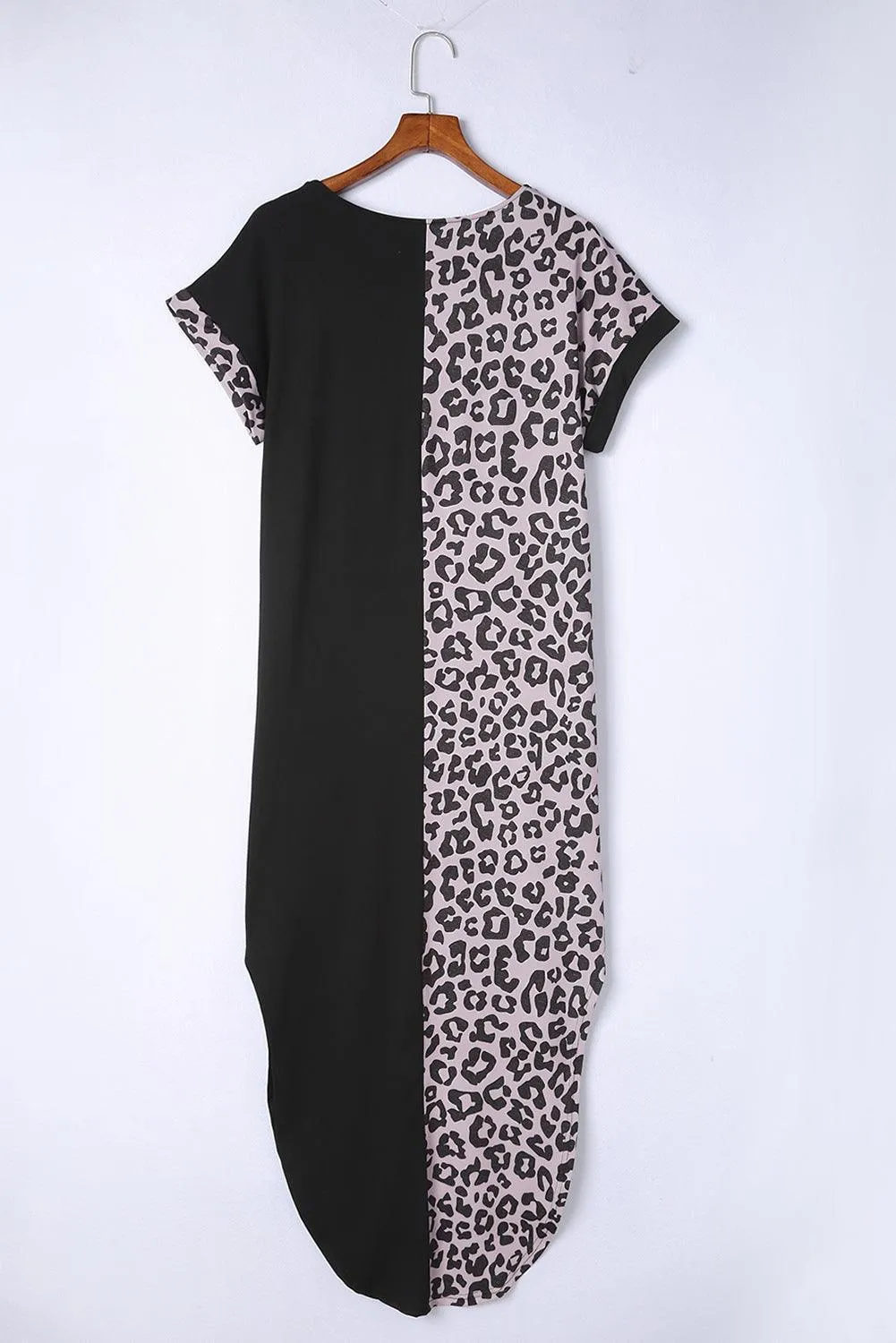 Fiercely Chic Leopard Midi Curve Hem Dress