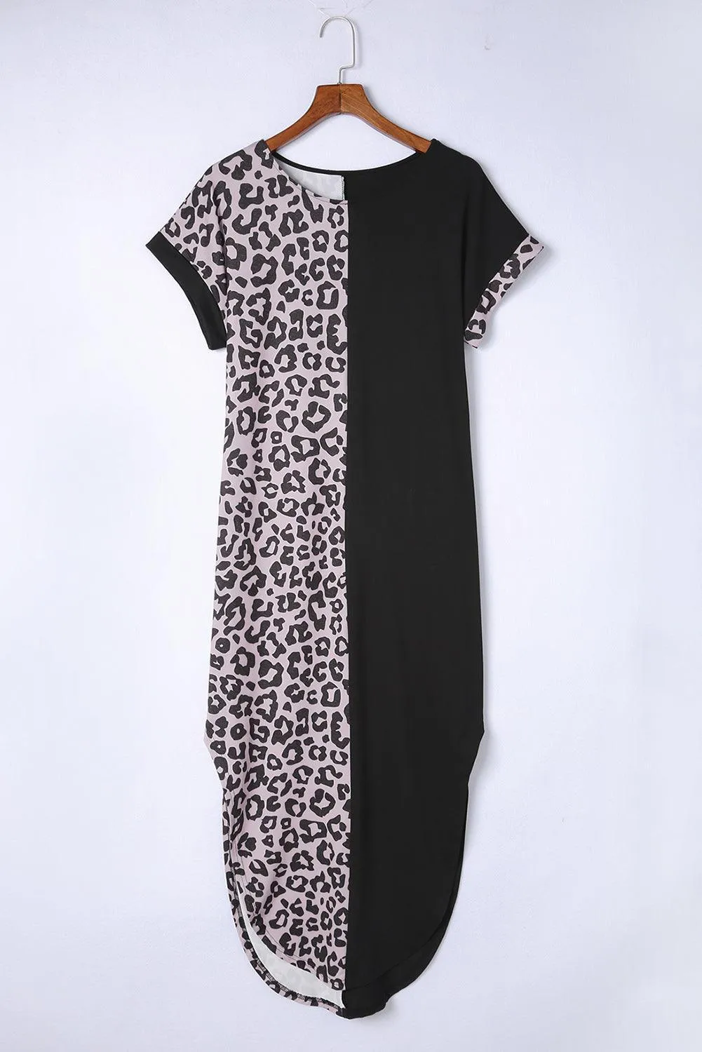 Fiercely Chic Leopard Midi Curve Hem Dress