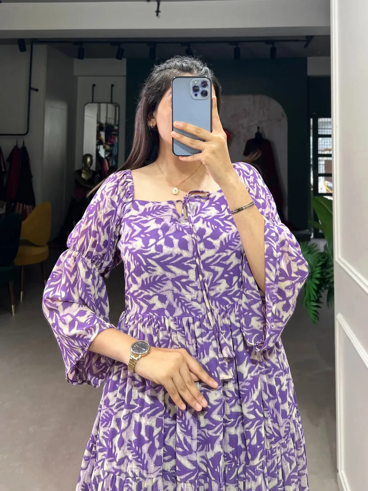 Flawless and Peerless Georgette Printed Party Wear Drees