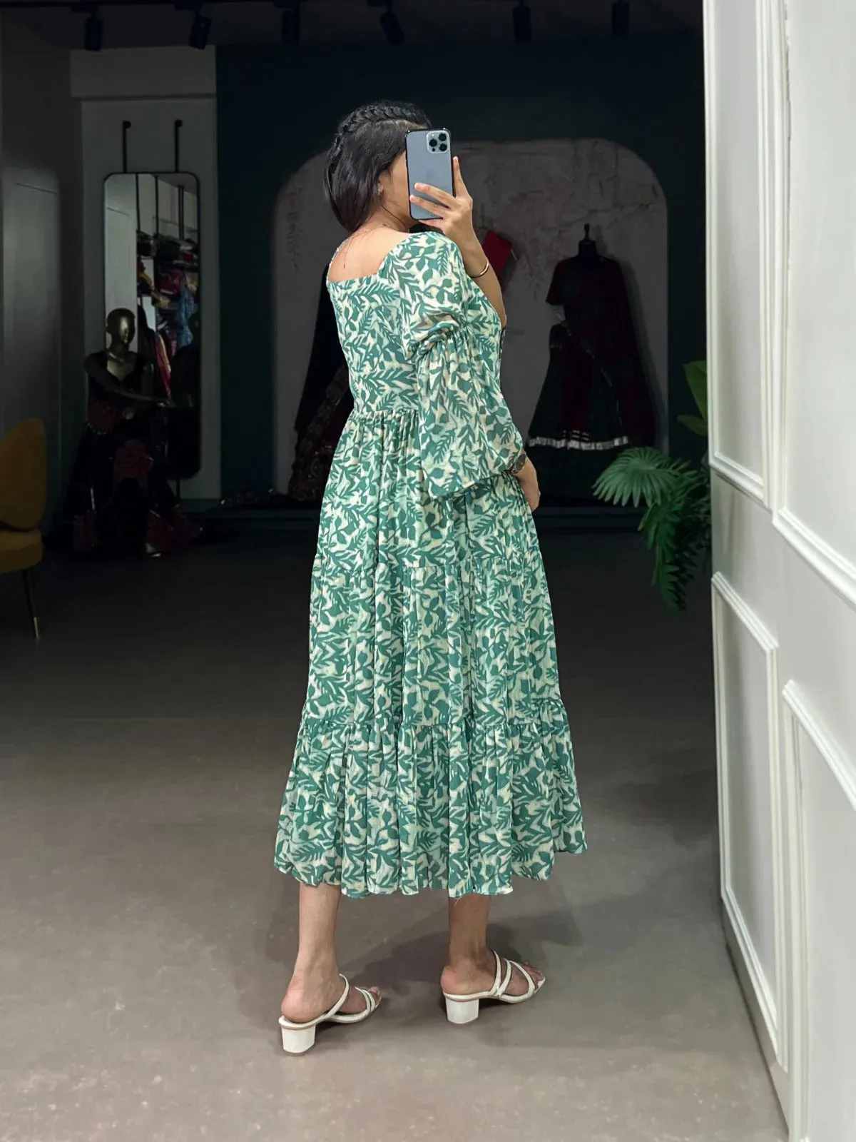 Flawless and Peerless Georgette Printed Party Wear Drees