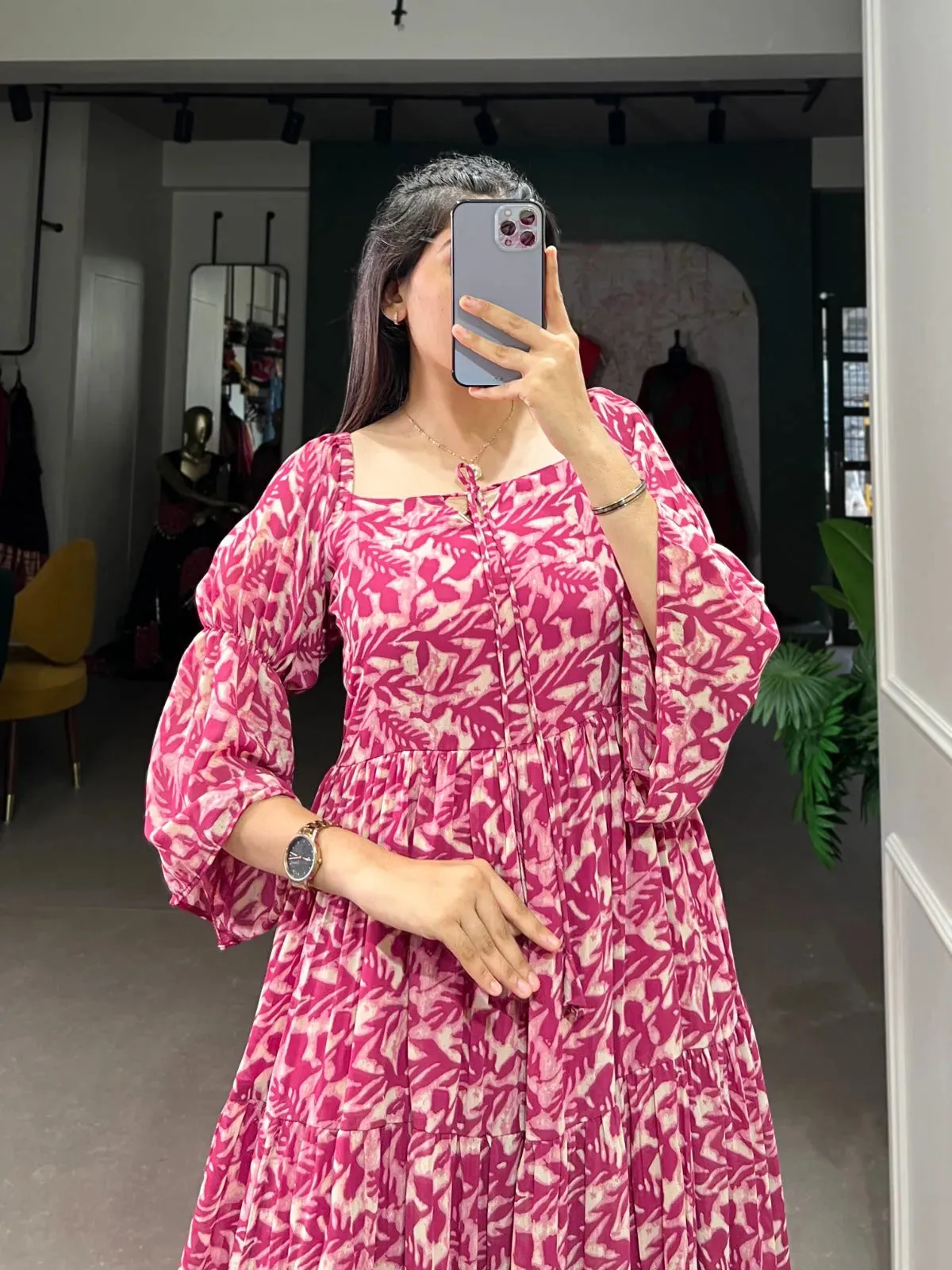 Flawless and Peerless Georgette Printed Party Wear Drees