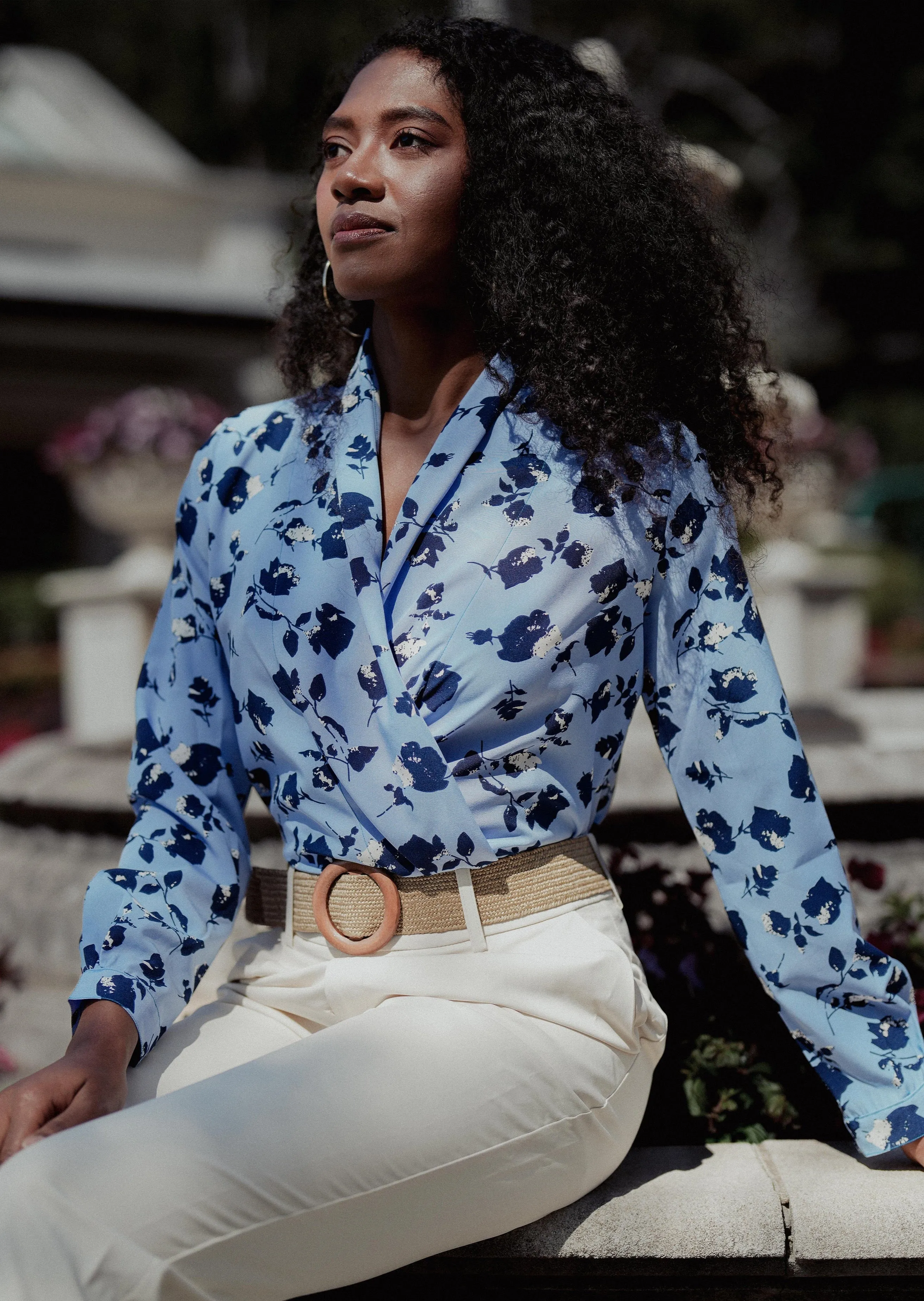 FLORENCE BLOUSE in Blue Dahlia