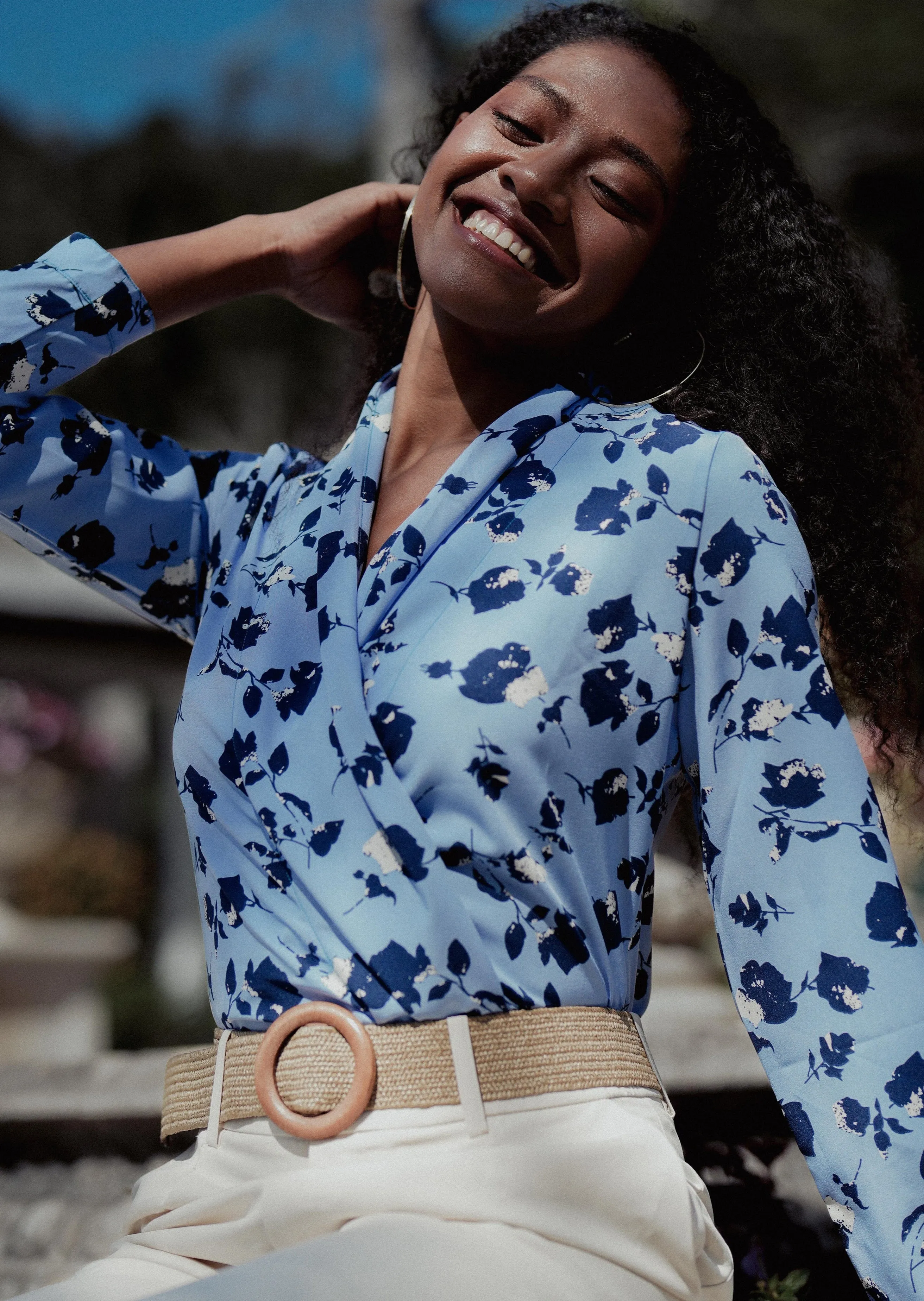 FLORENCE BLOUSE in Blue Dahlia