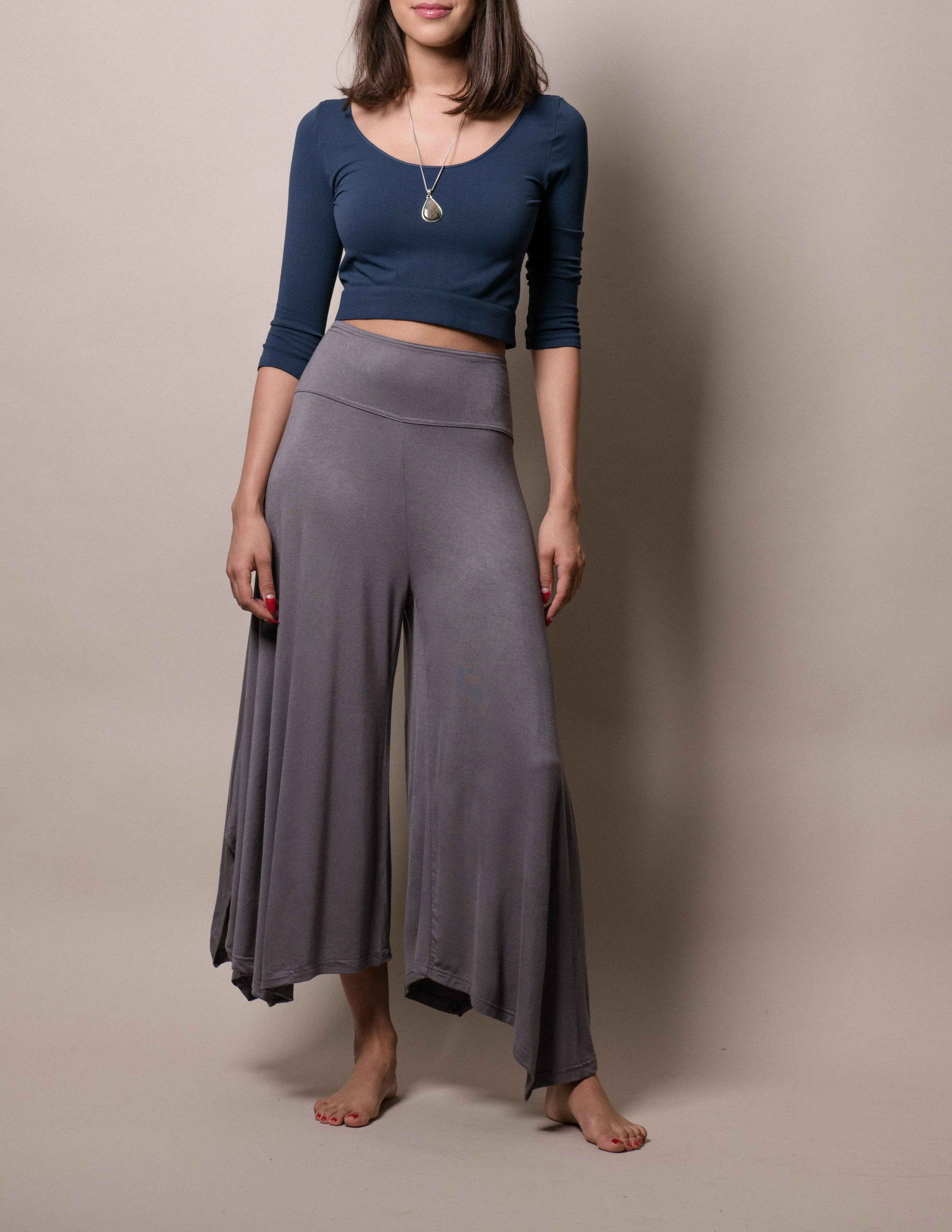 Flowy Crop Pants - Grey - As-Is-Clearance