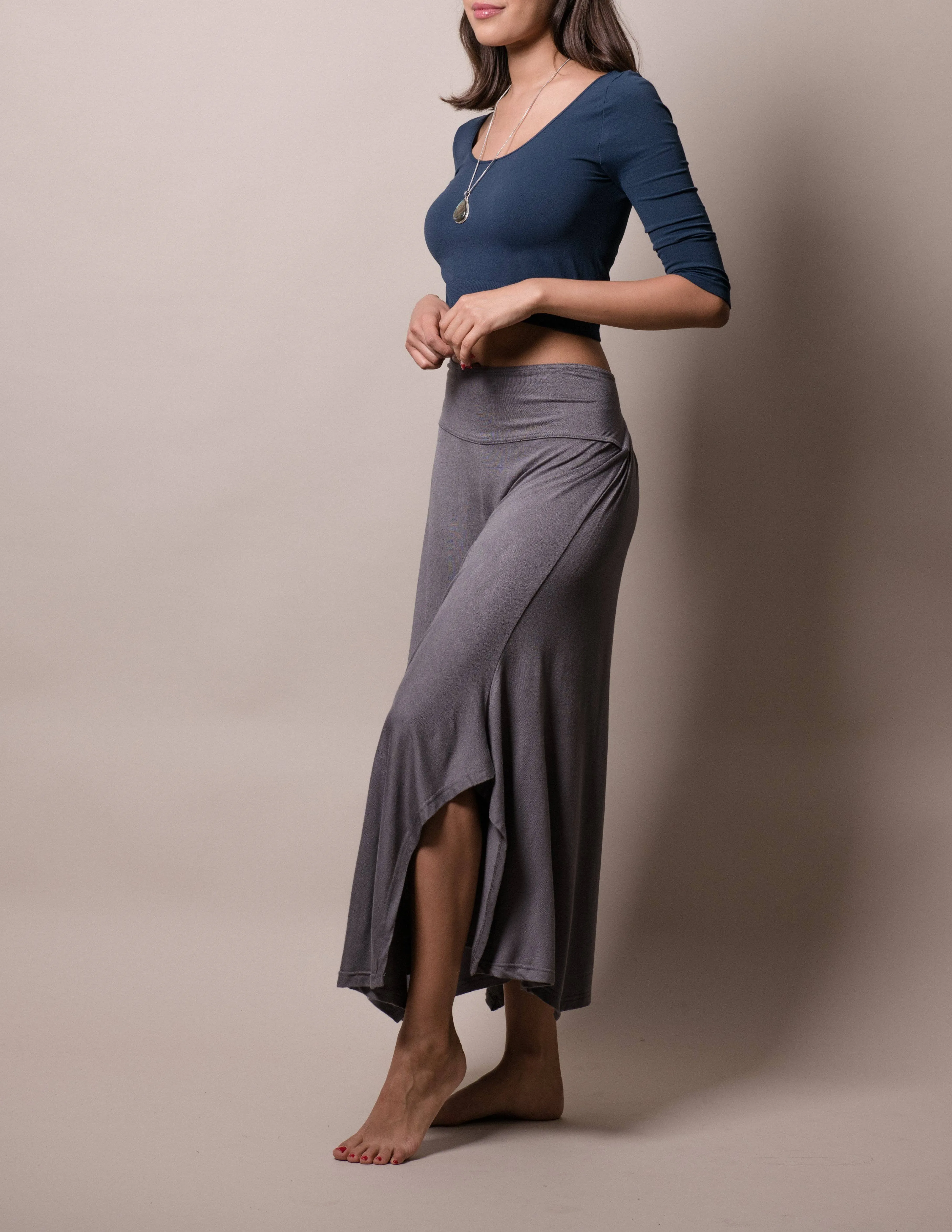Flowy Crop Pants - Grey - As-Is-Clearance